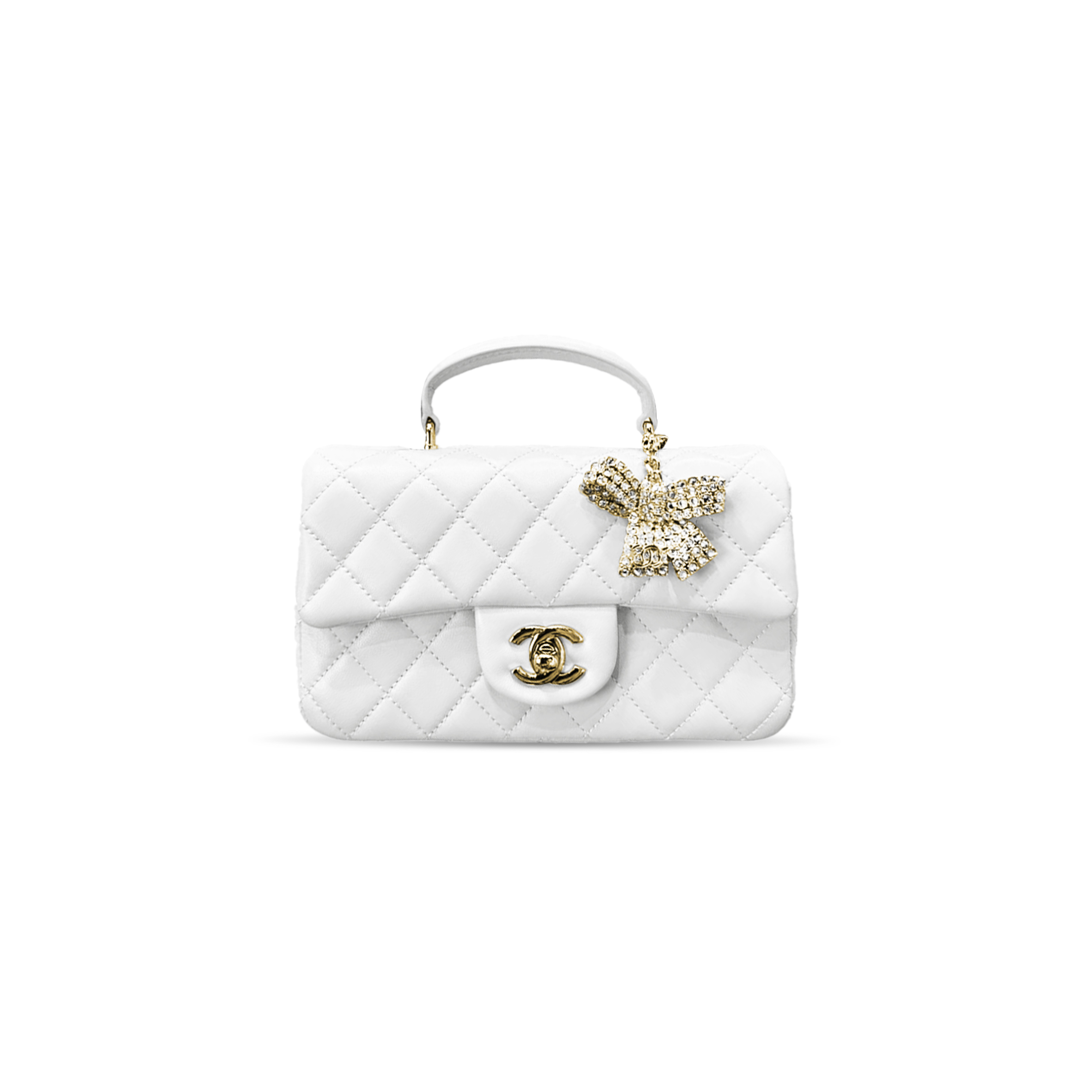 CHANEL MINI CLASSIC HANDBAG WITH TOP HANDLE AS2431 (20*12*6cm)